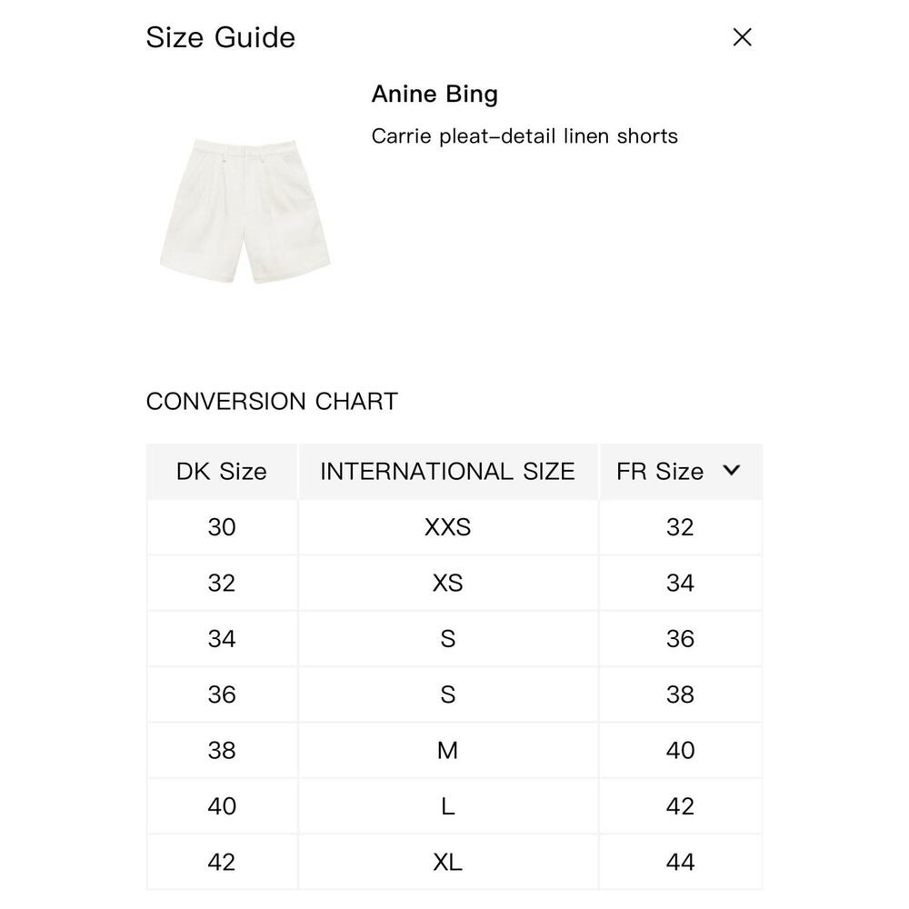 Anine Bing Carrie Pleated Linen Shorts Womens XS Off-White NWT - Picture 4 of 13
